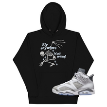 Load image into Gallery viewer, Cool Grey 6s “Fly Anywhere” Hoodie
